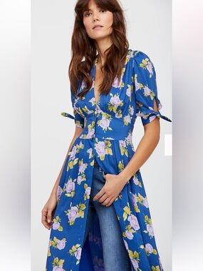 Free People Printed Love of My Life Midi Dress size M